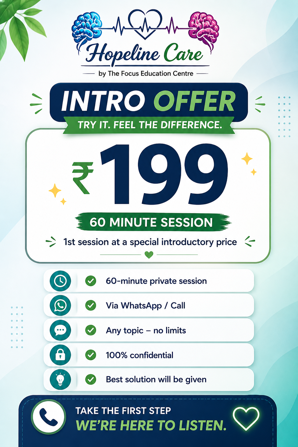Intro Offer ₹199 - 60 minute session